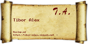 Tibor Alex névjegykártya